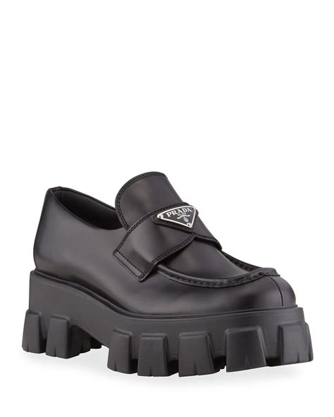 womens prada loafers|platform loafers women prada.